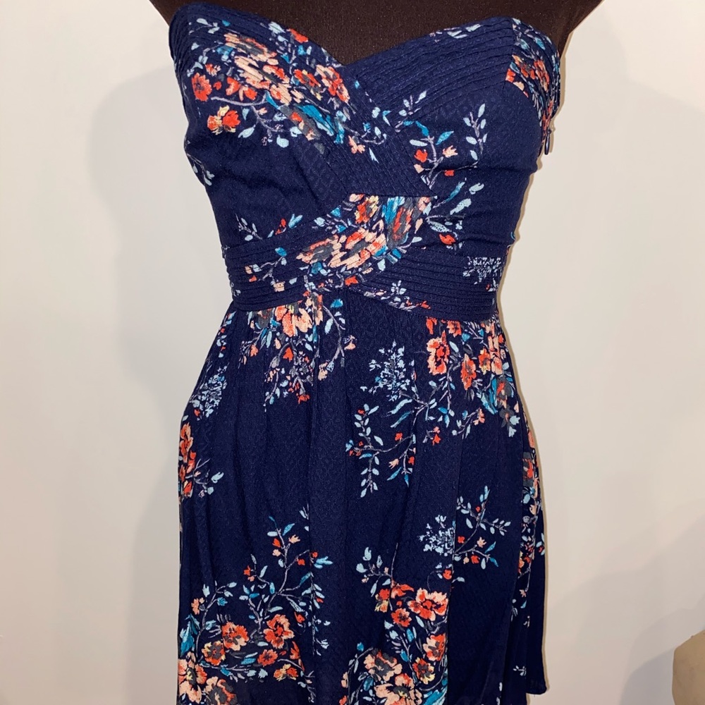 Floral Urban Outfitters Strapless Sweetheart Dress